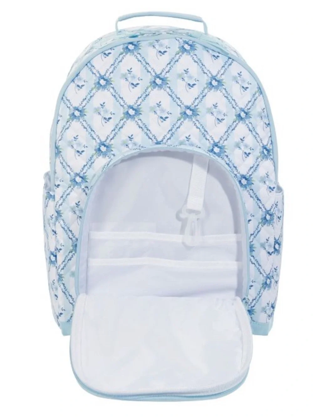 Pottery Barn Teen Hill House Quilted Floral Backpack in Blue and Mint